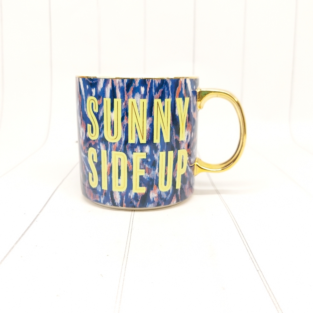 Anthropologie White and Gold Mug